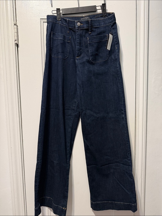Banana Republic Denim - Banana Republic Women's Relaxed Wide-Leg Jeans in Dark Indigo